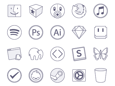 Outline Dock Icons