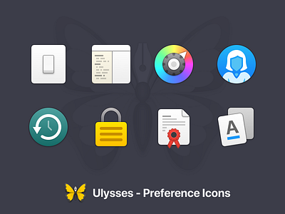 New Ulysses Preference Icons icons mac app macos preference icons ulysses