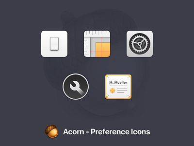 Acorn Preference Icons acorn app icons macos preference icons settings