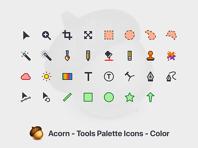 Acorn Tool Icons - Color acorn color icons mac app mac icon macos tools ui