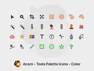 Acorn Tool Icons - Color