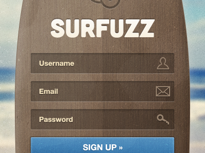 Surfuzz - Sign Up Page Template beach landing sign up surf surf board template