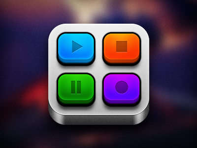 Video Player iOS Icon colors icon ios icon metal shapes video