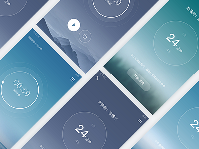 Zen UI design app blue green nature peace sea typography ui zen 修行 禅定