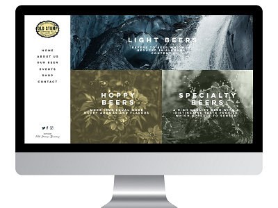 Old Stump Brewery design concept brewery design concept retro web design web desgin
