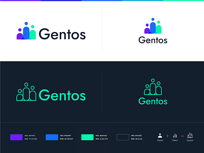 Gentos (unused 2/3) brand identity cncept data design flat graphic design logo logo design people unused logo