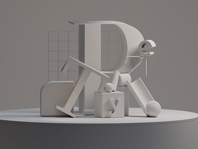 Clay type 3d b3d blender composition cycles cycles render early render render typography
