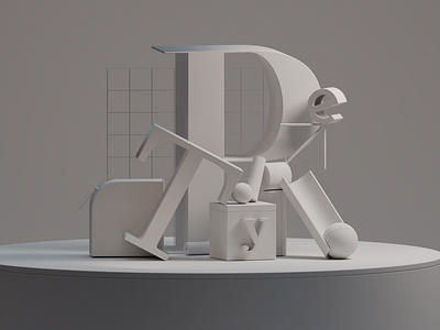 Clay type 3d b3d blender composition cycles cycles render early render render typography