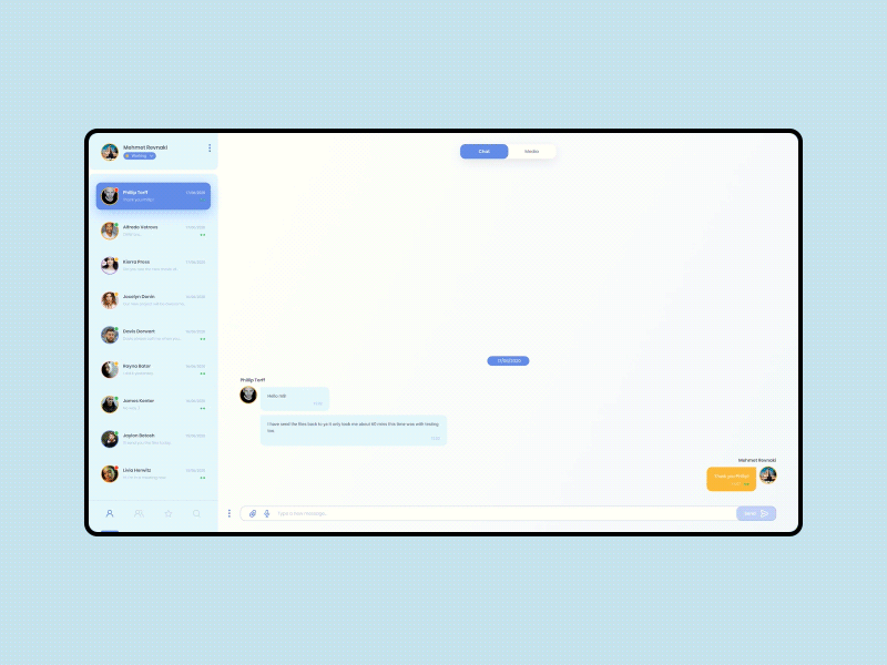Chat App Screen - Desktop animation app app design chat concept design desktop desktop app download figma free freebie gif prototype simple typography ui uiux ux