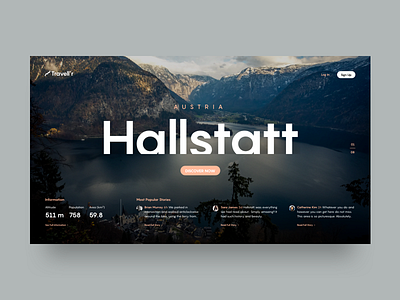 Travel Blog Slider Concept austria clean hallstatt minimal simple slider travel typography ui ux web website