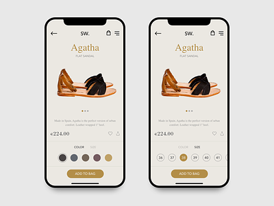 Shoe Brand Store App Concept brown clean color concept e-commerce grid iphonex minimal mobile app shoes simple ui ux white