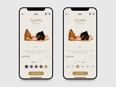 Shoe Brand Store App Concept brown clean color concept e commerce grid iphonex minimal mobile app shoes simple ui ux white