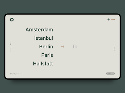 Minimal Travel Blog. City Selection Screen 1 app blog blog page clean concept desktop desktop app minimal minimal blog travel typography ui ui ux design ux ux ui