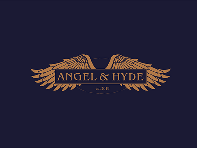 Angel and Hyde logo angel branding fashion logo mens wear typography wings