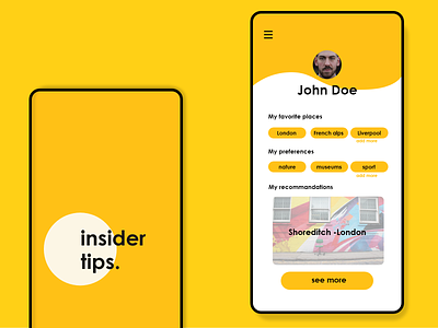 Insider tips : mobile app app branding app design ui ux design uidesign ux design yellow logo