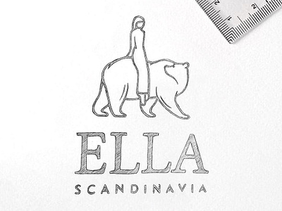 Logo - Ella Scandinavia animal bear branding design fairytale girl illustration logo minimal princess typography