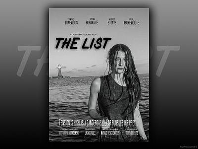 Movie poster "The list" black blackandwhite branding design girl grey horror list lithuania movie movie poster photoshop poster the ui ui ux uidesign ux water white