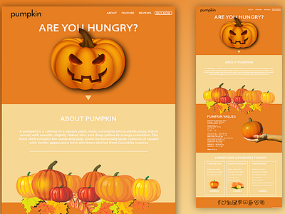 Helloween Is Coming - Pumpkin is good for our health black and white logo design helloween illustration lithuania orange profile pumpkin start page typography ui uid uidesign vegetable web webpage design yellow