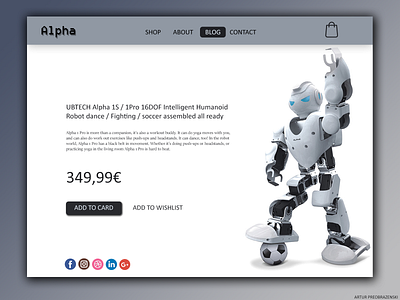 Daily UI #012 - E-Commerce Shop (Single Item) - Robot Alpha 1S