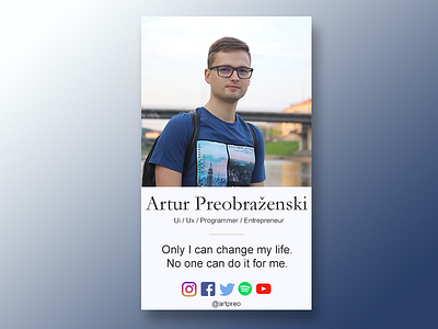 @artpreo Virtual Visit Card aids artpreo blue design design art entrepreneur entrepreneurs entrepreneurship icon icon app instagram lithuania social buttons twitter typography ui ux vector visit card youtube