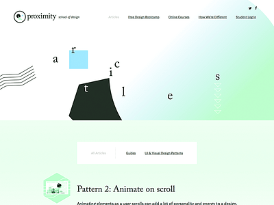 Proximity Articles page web