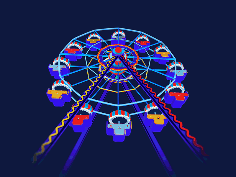 Ferris wheel acrime adobe aftereffects cartoon edesign illustration motion