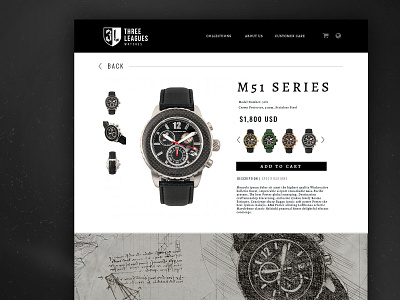 Men's Watch Individual Product Page | UI & Art Direction