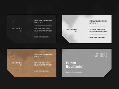 Punto Equilibrio® architecture branding business card card card design cardboard design icon kraft logo
