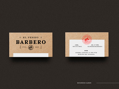 Barber Cards branding business card card card design cardboard design kraft logo seal vintage