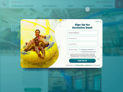Great Wolf Lodge - Sign Up Form animation digital digital ui interaction interactiondesign ui ui design uidesign ux ux design