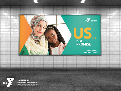 YMCA - 2018 Annual Nationwide Campaign Displays animation art direction art director banner branding campaign concept design digital art digital design display interactiondesign mockup design nonprofit poster public subway station ymca