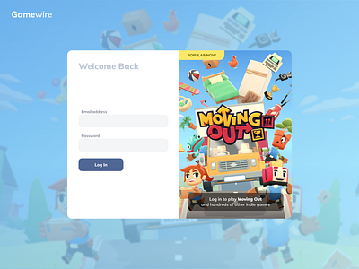 Login page for game library