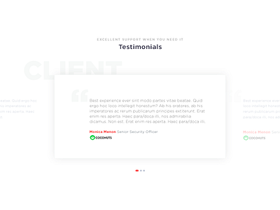 Testimonial client testimonial support web design