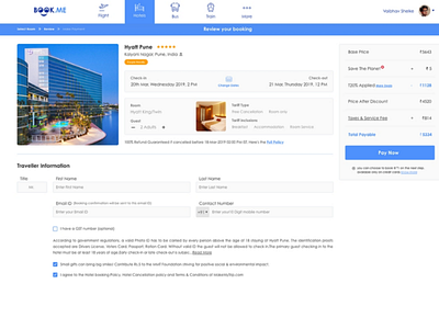 Hotel booking Web page
