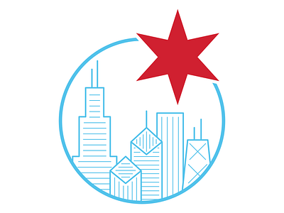 Chicago Skyline chicago city design graphic design illustration line art skyline sticker sticker design sticker mule