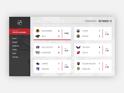 TV App [Daily UI / Day 025] 025 app dailyui dailyui025 design hockey nhl sports tv tv app ui