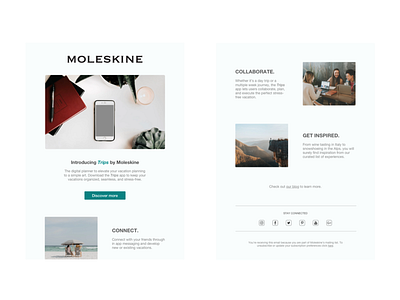 Announcement Email design emailannouncement marketingdesign moleskine visualdesign