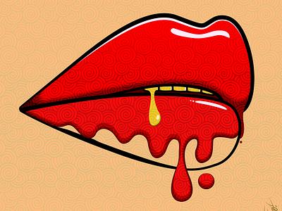 Dopamine art design illustration lips vector