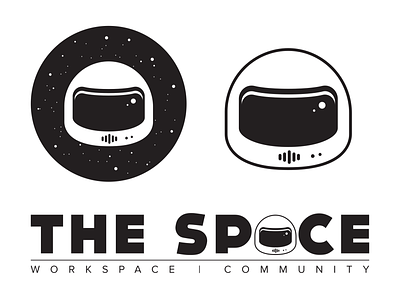 The Space: Workspace | Community affinitydesigner branding clean coworking coworking space flat helmet icon logo logotype space spaceship stars typography vector
