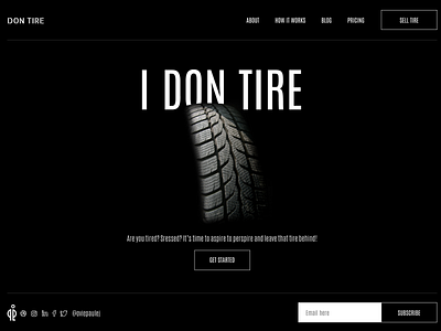 Don Tire black and white minimalist minimalistic ui design web design