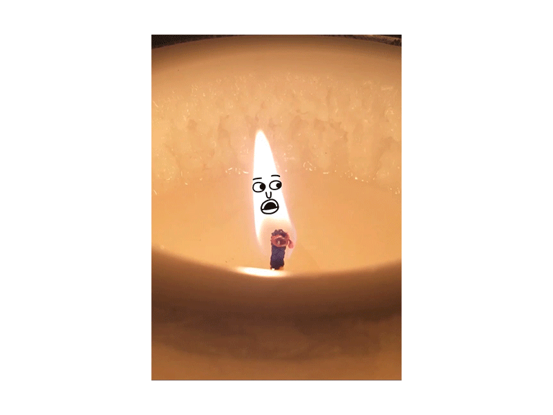 My World Is On Fire! animation burning candle funny gif loop multimedia