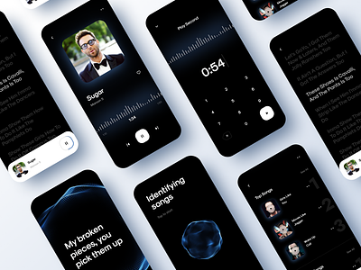 Music App 🎵 3d ai artificial intelligence mobile mobile app music music app music player nlp playlist product design song songs sphere ui design ux design