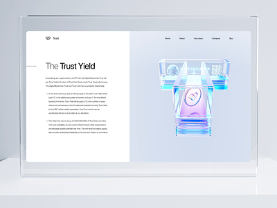 TrustCoin - Crypto Currency - Web Design 3d 3d art c4d clean coin crypto currency digital elegant marketplace nft redshift ui design ux design web design website website design white