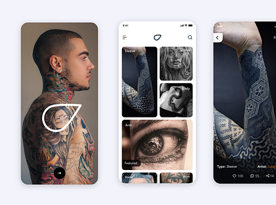 SkinArt Tattoo App design ui ux