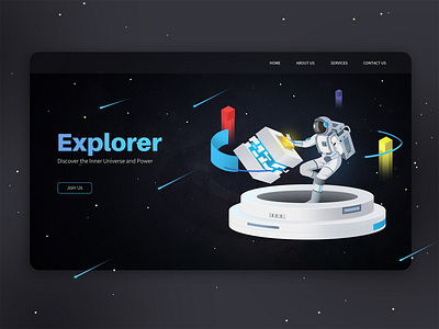 Explorer dribbble astronaut branding design illustration space universe