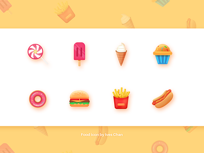 Food icon burger cake candy design donut food hotdog icecream icon