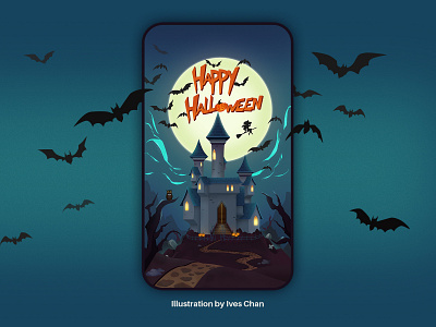 Happy Halloween branding castle design halloween illustration