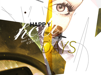 Happy holidays card branding agency design illustration
