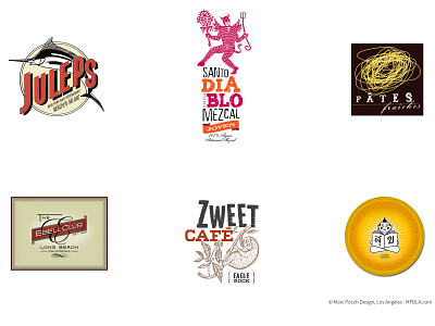 Various logos branding agency illustration restaurant logo