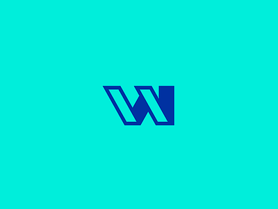 "W" letter. abstract geometric lines modern